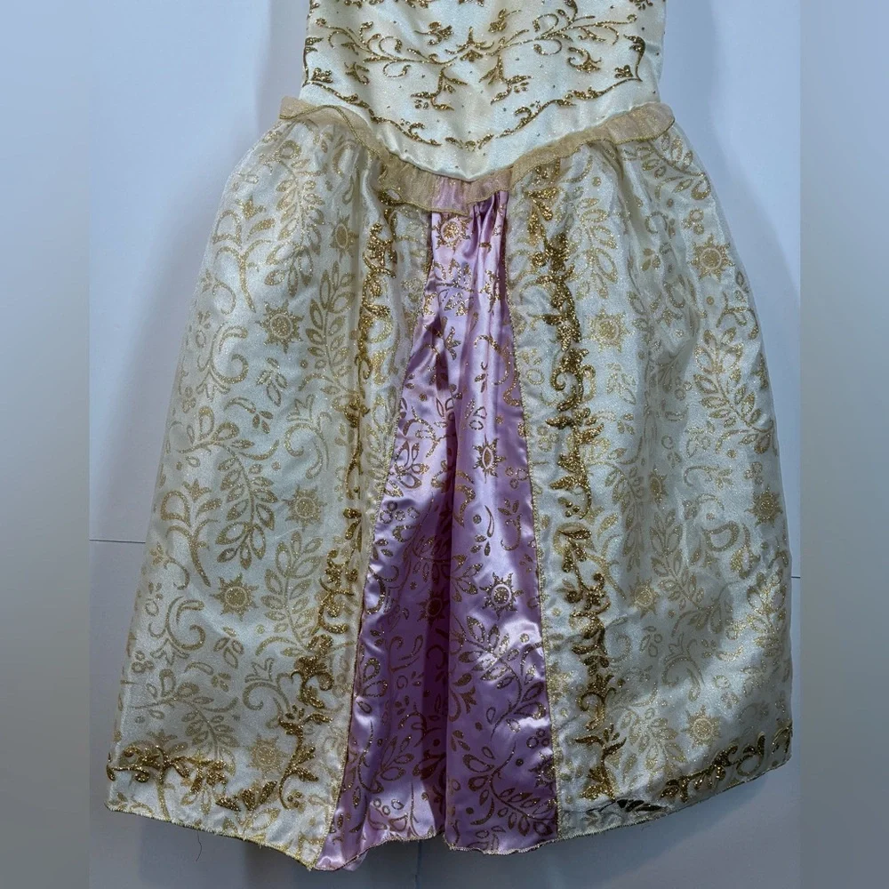 Disney Princess Rapunzel Wedding Dress Cream with Gold/Lavender Size 2/3